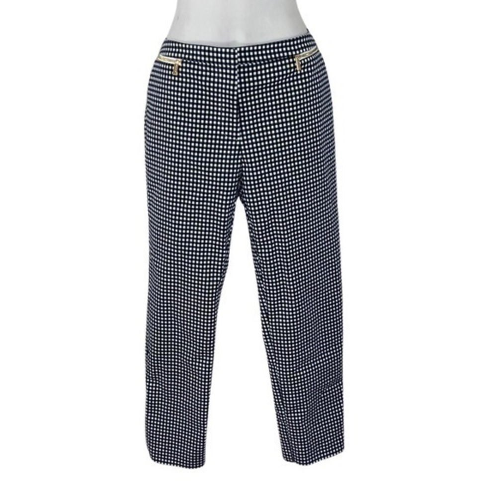 Calvin Klein black white gingham checkered stretch pants